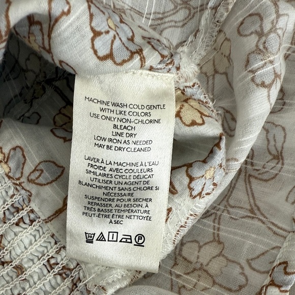 Free People Cream and Gold Floral Blouse - Picture 9 of 14